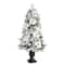 4ft. Pre-Lit Flocked Artificial Christmas Tree in Decorative Urn, Warm White Lights